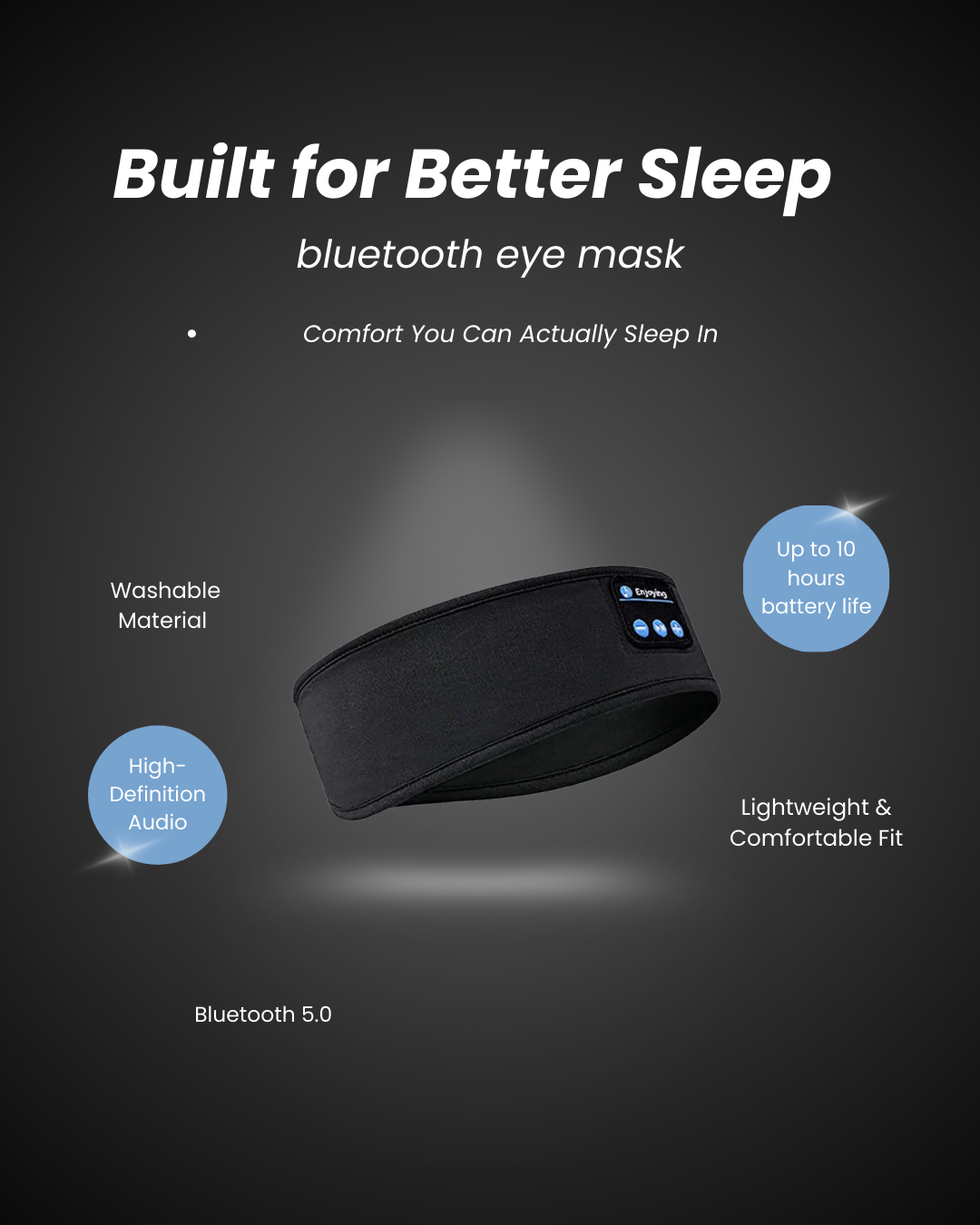 Bluetooth Sleep Mask with Wireless Headphones
