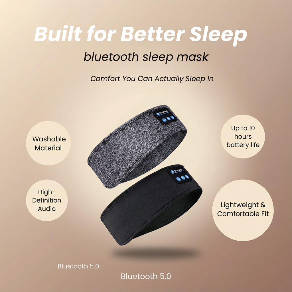Bluetooth Sleep Mask with Wireless Headphones